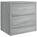 Comodini 2pz Grigio Sonoma 40x30x40 cm in Truciolato