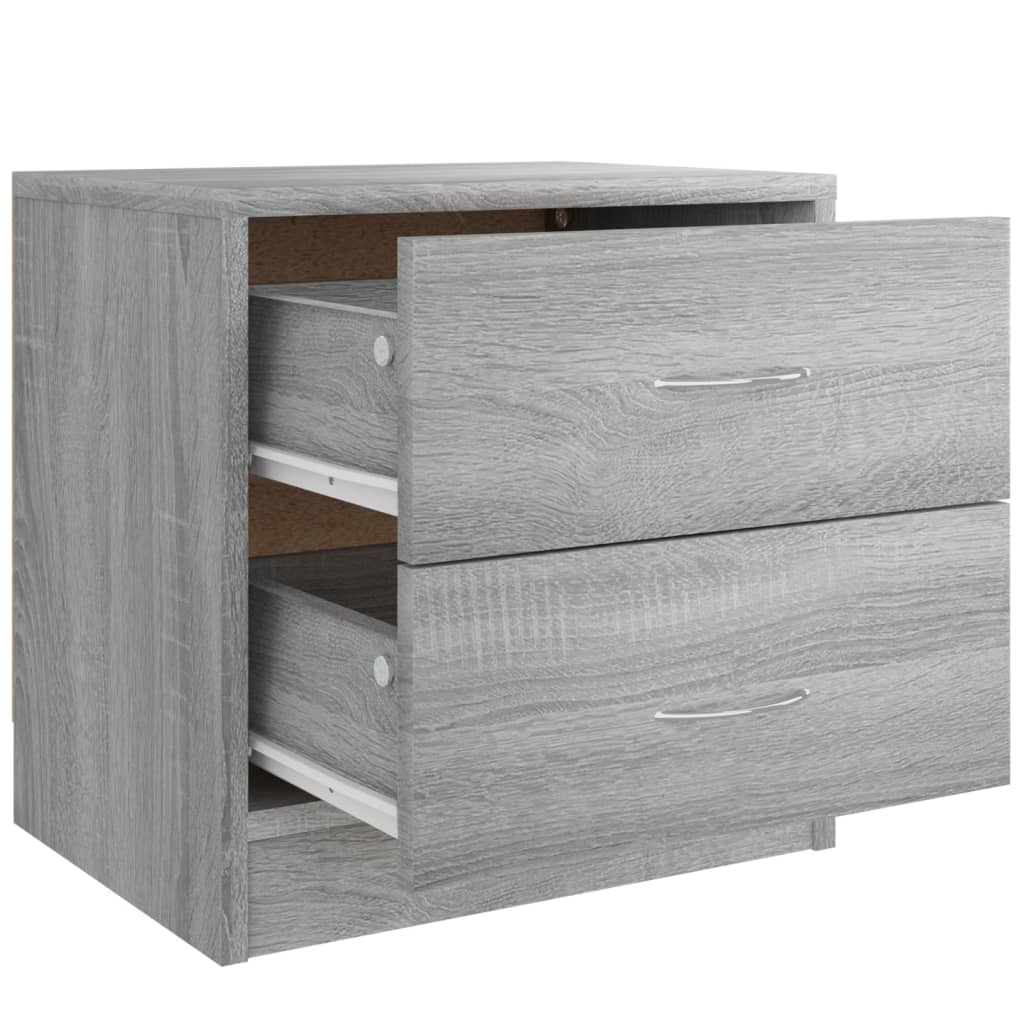 Comodini 2pz Grigio Sonoma 40x30x40 cm in Truciolato