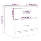 Comodini 2pz Grigio Sonoma 40x30x40 cm in Truciolato