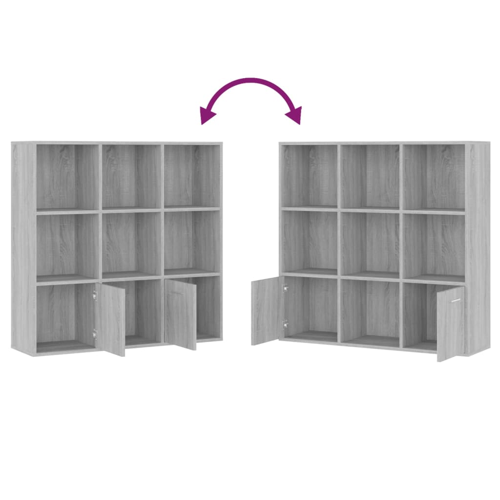 Libreria Grigio Sonoma 98x30x98 cm