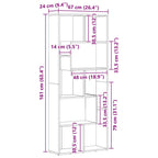 Libreria Grigio Sonoma 67x24x161 cm in Legno Ingegnerizzato