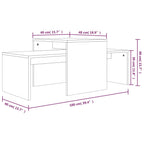 Set Tavolini Salotto Rovere Fumo 100x48x40 cm Legno Multistrato