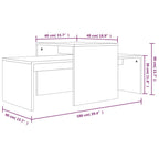 Set di Tavolini Grigio Sonoma 100x48x40 cm Legno Multistrato