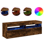 Mobili Porta TV con Luci LED 2 pz Rovere Fumo 60x35x40 cm