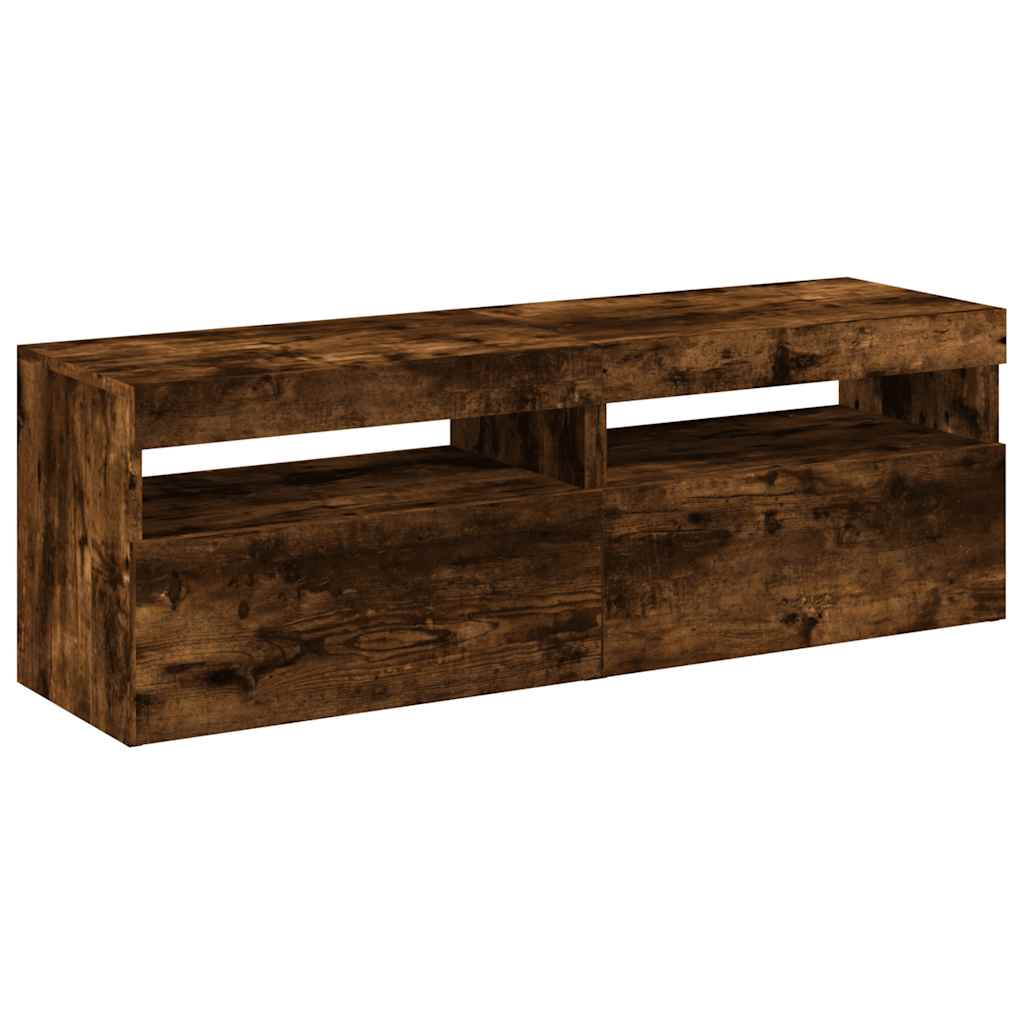 Mobili Porta TV con Luci LED 2 pz Rovere Fumo 60x35x40 cm