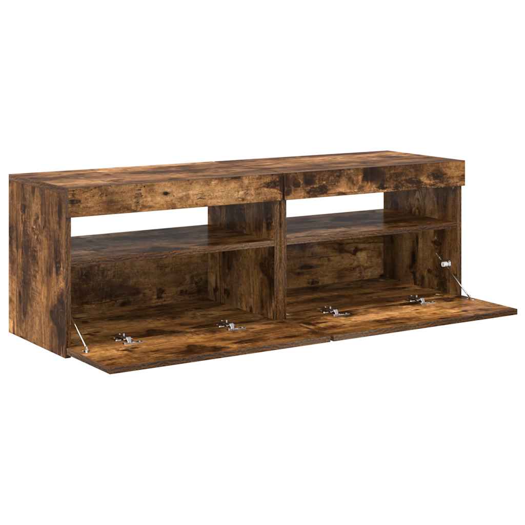 Mobili Porta TV con Luci LED 2 pz Rovere Fumo 60x35x40 cm
