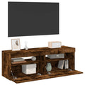 Mobili Porta TV con Luci LED 2 pz Rovere Fumo 60x35x40 cm