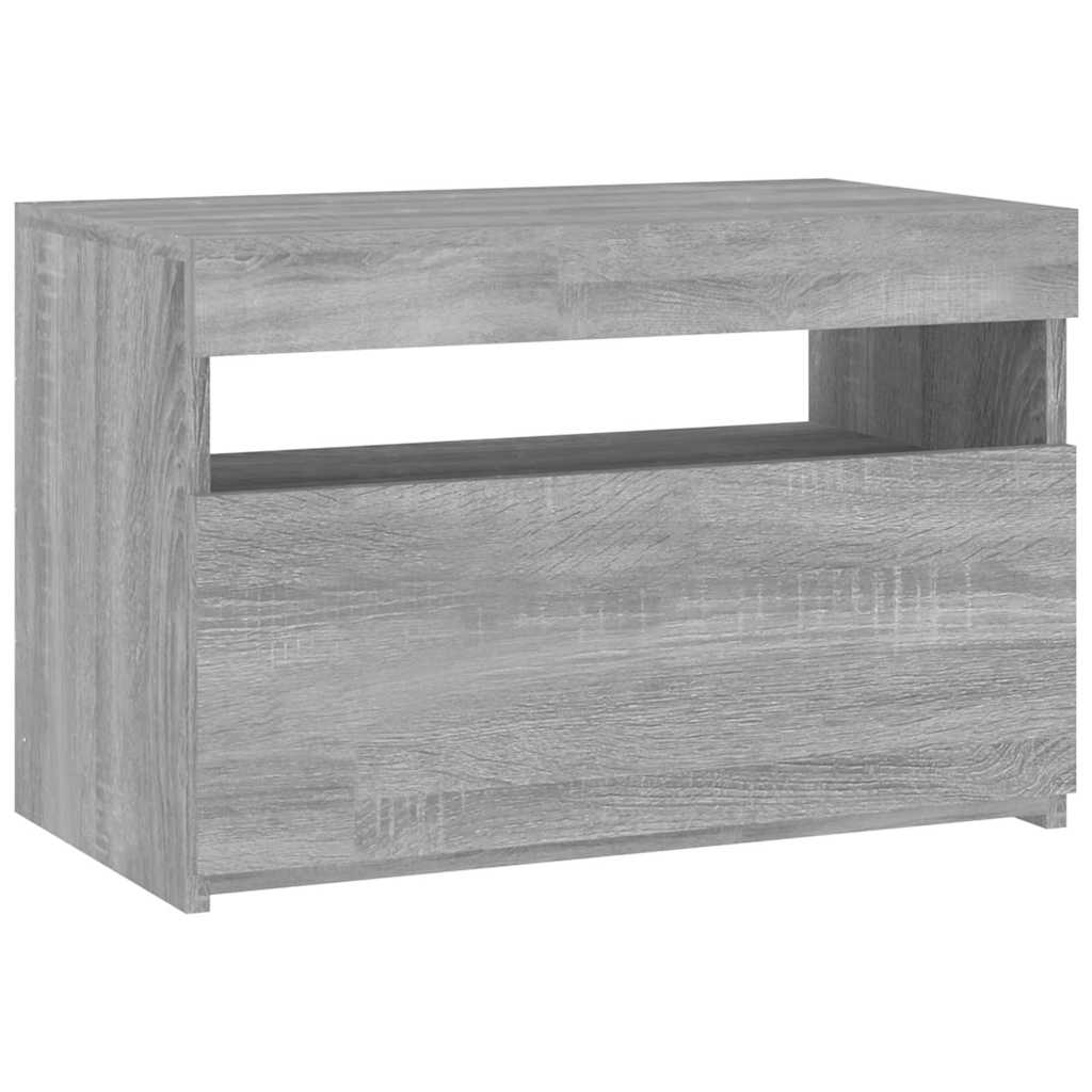Mobile Porta TV con Luci LED Grigio Sonoma 60x35x40 cm