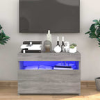 Mobile Porta TV con Luci LED Grigio Sonoma 60x35x40 cm