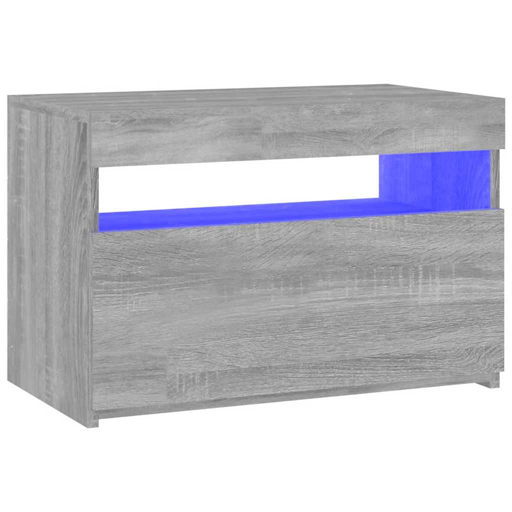 Mobile Porta TV con Luci LED Grigio Sonoma 60x35x40 cm