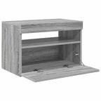 Mobile Porta TV con Luci LED Grigio Sonoma 60x35x40 cm