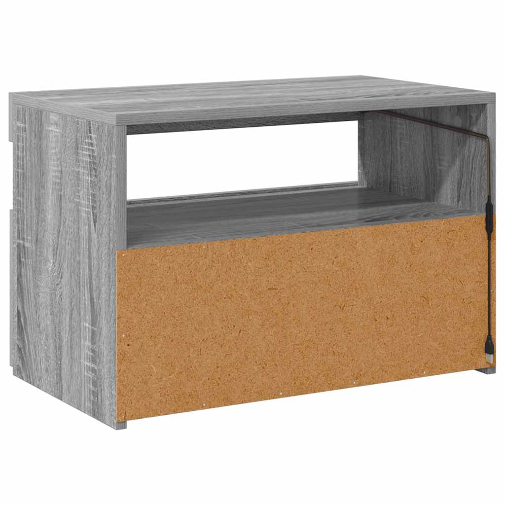 Mobile Porta TV con Luci LED Grigio Sonoma 60x35x40 cm