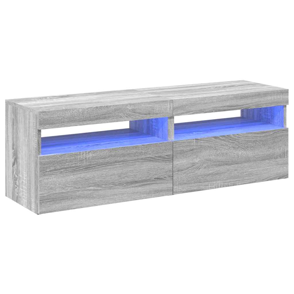 Mobili TV con Luci LED 2 pz Grigio Sonoma 60x35x40 cm