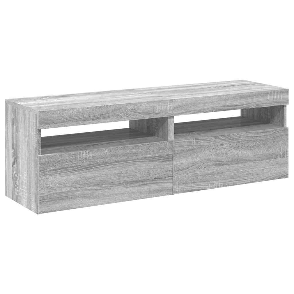 Mobili TV con Luci LED 2 pz Grigio Sonoma 60x35x40 cm