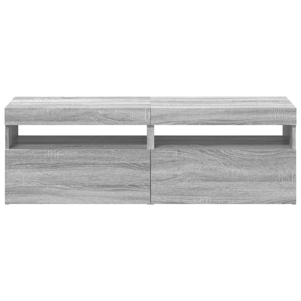 Mobili TV con Luci LED 2 pz Grigio Sonoma 60x35x40 cm