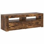 Mobile Porta TV con Luci LED Rovere Fumo 120x35x40 cm