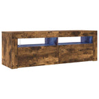 Mobile Porta TV con Luci LED Rovere Fumo 120x35x40 cm