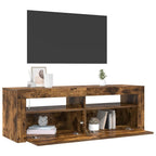Mobile Porta TV con Luci LED Rovere Fumo 120x35x40 cm
