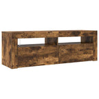 Mobile Porta TV con Luci LED Rovere Fumo 120x35x40 cm