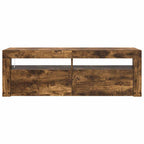 Mobile Porta TV con Luci LED Rovere Fumo 120x35x40 cm