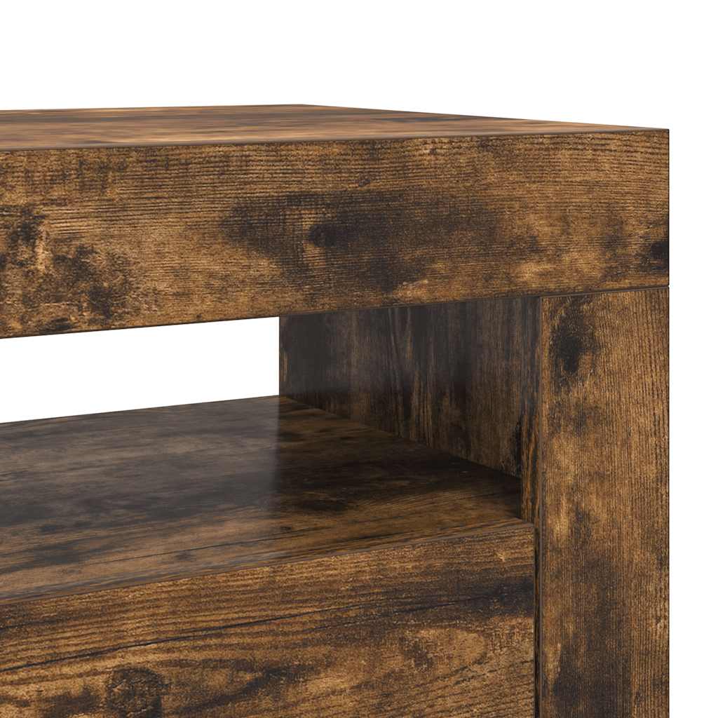 Mobile Porta TV con Luci LED Rovere Fumo 120x35x40 cm