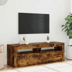 Mobile Porta TV con Luci LED Rovere Fumo 120x35x40 cm