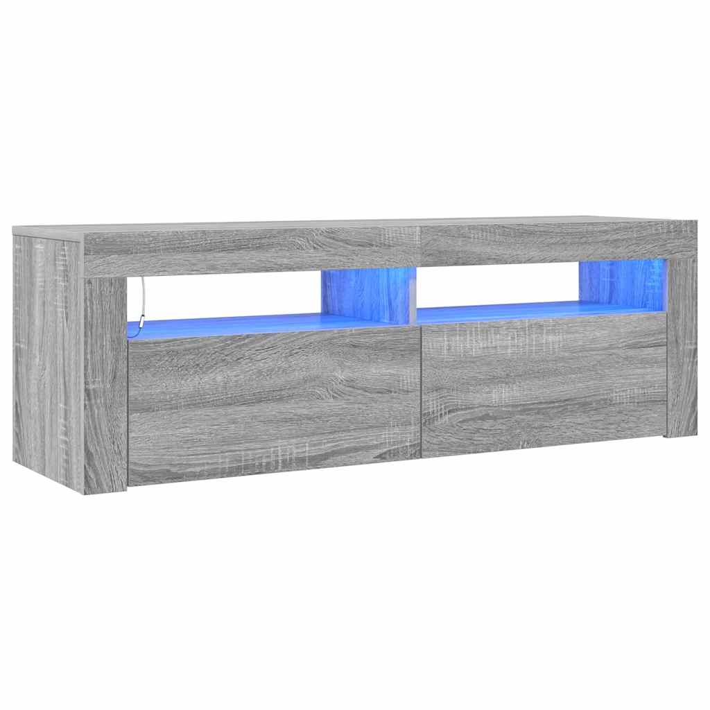 Mobile Porta TV con Luci LED Grigio Sonoma 120x35x40 cmcm