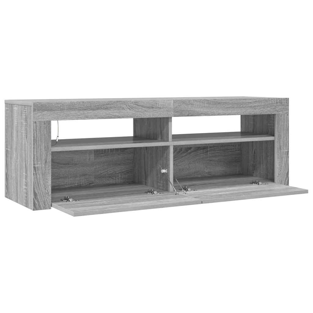 Mobile Porta TV con Luci LED Grigio Sonoma 120x35x40 cmcm
