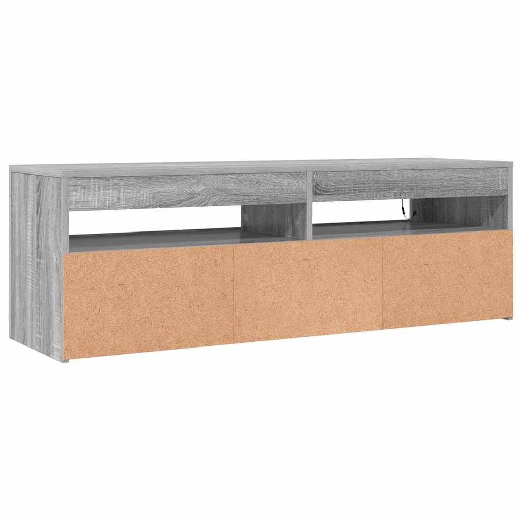 Mobile Porta TV con Luci LED Grigio Sonoma 120x35x40 cmcm