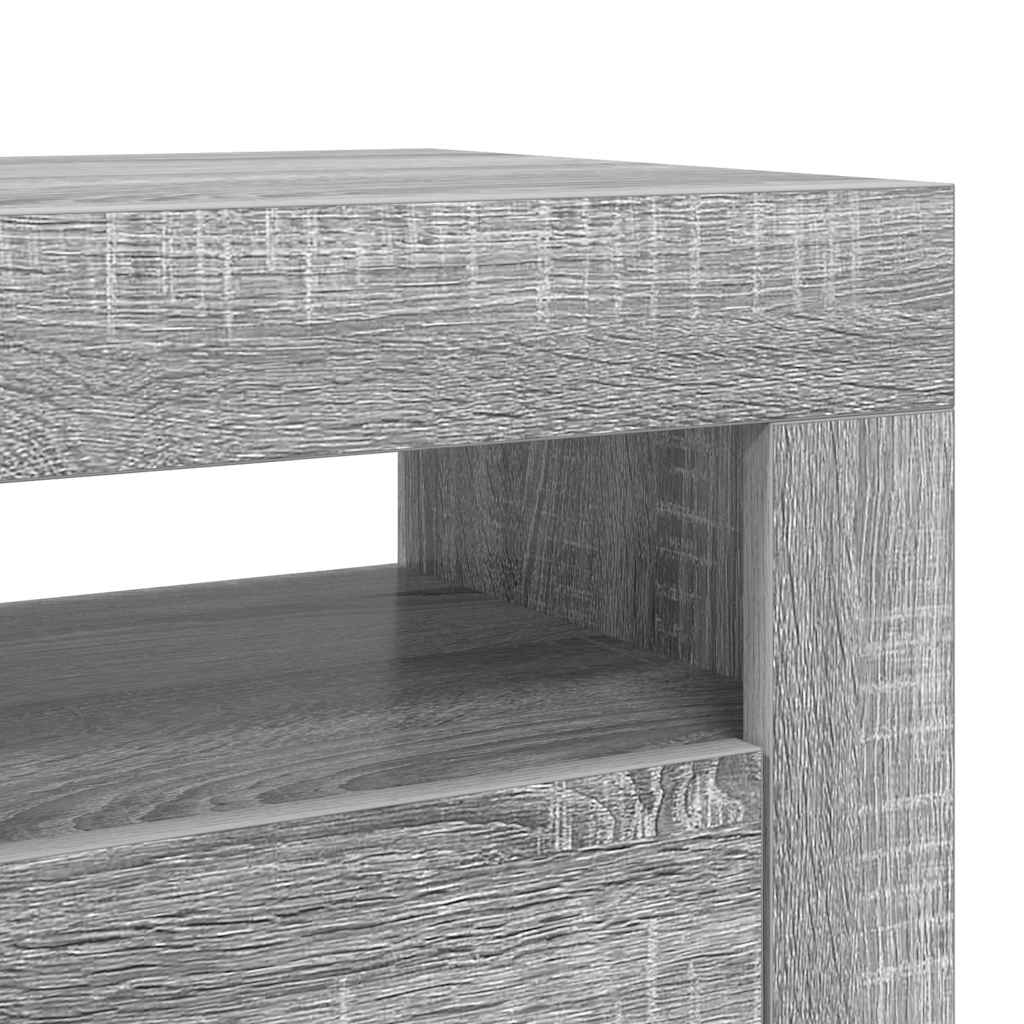 Mobile Porta TV con Luci LED Grigio Sonoma 120x35x40 cmcm