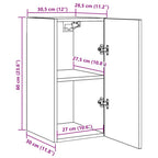 Mobile TV Grigio Sonoma 30,5x30x60 cm in Legno Multistrato