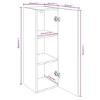 Mobile TV Rovere Fumo 30,5x30x90 cm in Legno Multistrato
