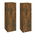 Mobili TV 2 pz Rovere Fumo 30,5x30x90 cm in Legno Multistrato