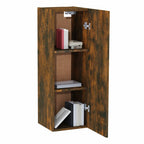 Mobili TV 2 pz Rovere Fumo 30,5x30x90 cm in Legno Multistrato