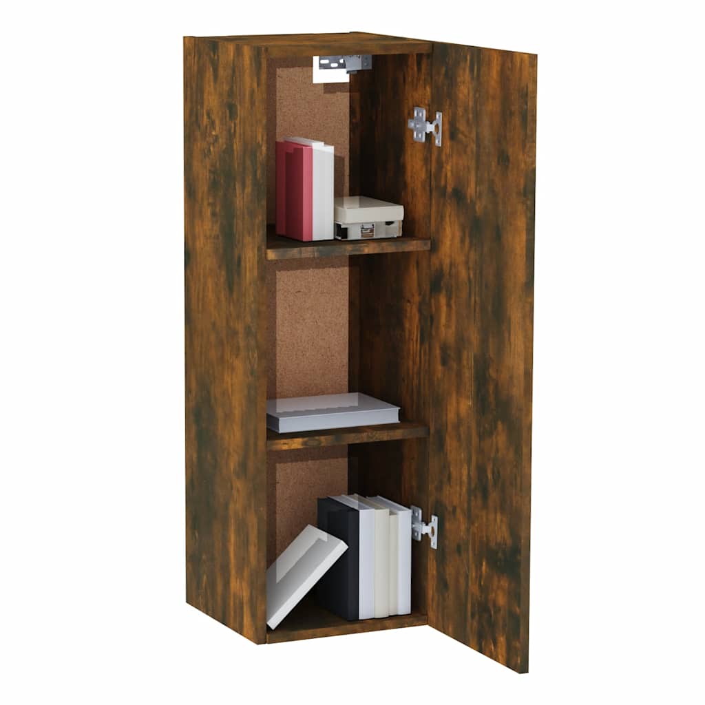 Mobili TV 2 pz Rovere Fumo 30,5x30x90 cm in Legno Multistrato