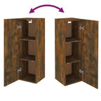 Mobili TV 2 pz Rovere Fumo 30,5x30x90 cm in Legno Multistrato