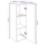Mobili TV 2 pz Rovere Fumo 30,5x30x90 cm in Legno Multistrato