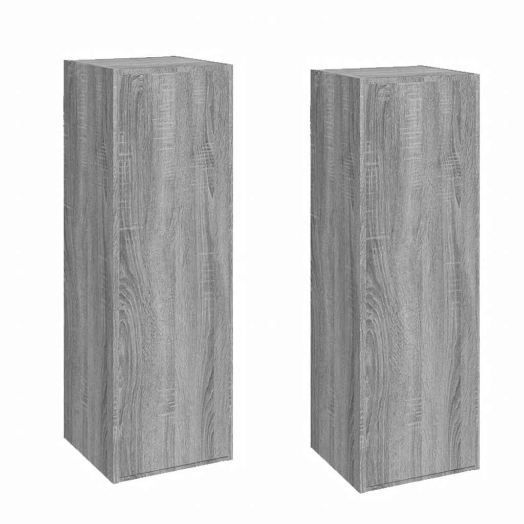 Mobili TV 2 pz Grigio Sonoma 30,5x30x90 cm in Legno Multistrato