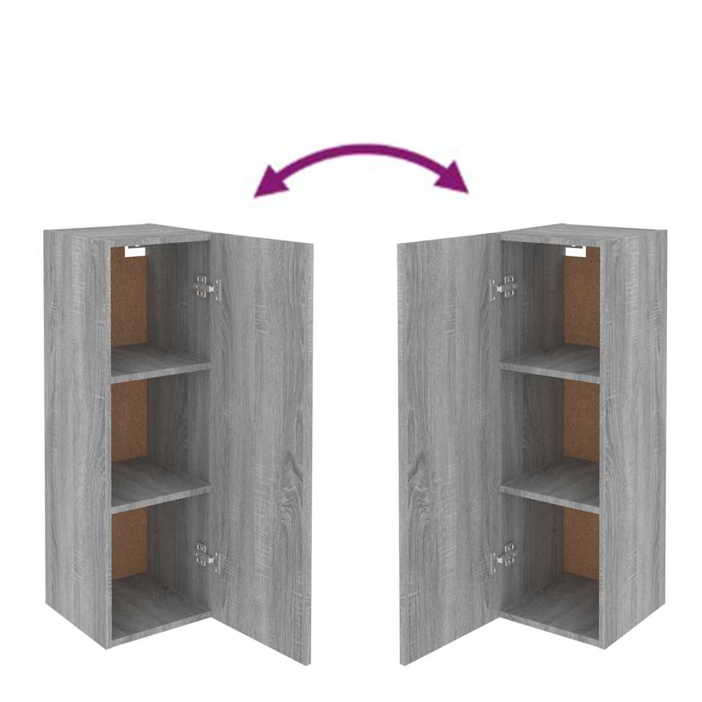 Mobili TV 2 pz Grigio Sonoma 30,5x30x90 cm in Legno Multistrato