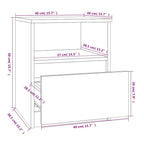 Comodini 2 pz Grigio Sonoma 40x40x50 cm in Legno Multistrato