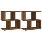 Comodini Rovere Marrone 2 pz 50x30x51,5 cm in Legno Multistrato