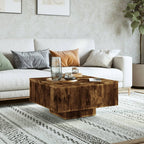 Tavolino Rovere Fumo 60x60x31,5 cm in Legno Multistrato