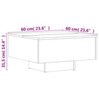 Tavolino Salotto Grigio Sonoma 60x60x31,5 cm Legno Multistrato