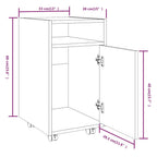 Mobiletto con Ruote Grigio Sonoma 33x38x60 cm Legno Multistrato