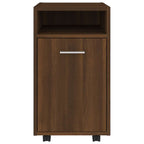 Mobiletto con Ruote Rovere Marrone 33x38x60cm Legno Multistrato