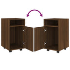Mobiletto con Ruote Rovere Marrone 33x38x60cm Legno Multistrato