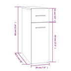 Mobile Farmacia Rovere Fumo 20x45,5x60 cm in Legno Multistrato
