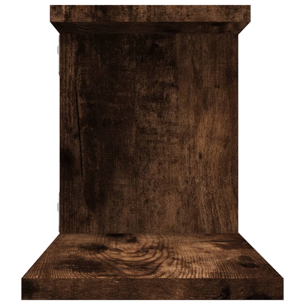 Scaffale TV a Parete Rovere Fumo 125x18x23 cm Legno Multistrato