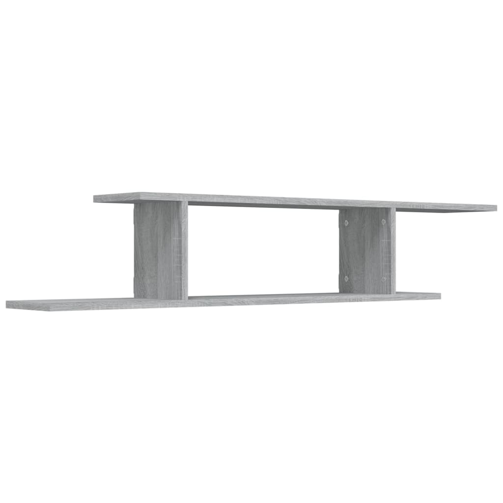 Scaffale TV Parete Grigio Sonoma 125x18x23 cm Legno Multistrato