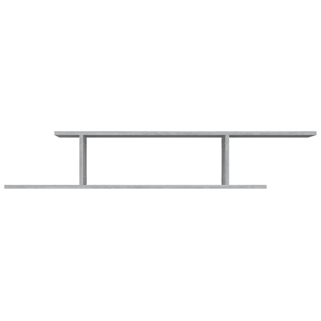 Scaffale TV Parete Grigio Sonoma 125x18x23 cm Legno Multistrato